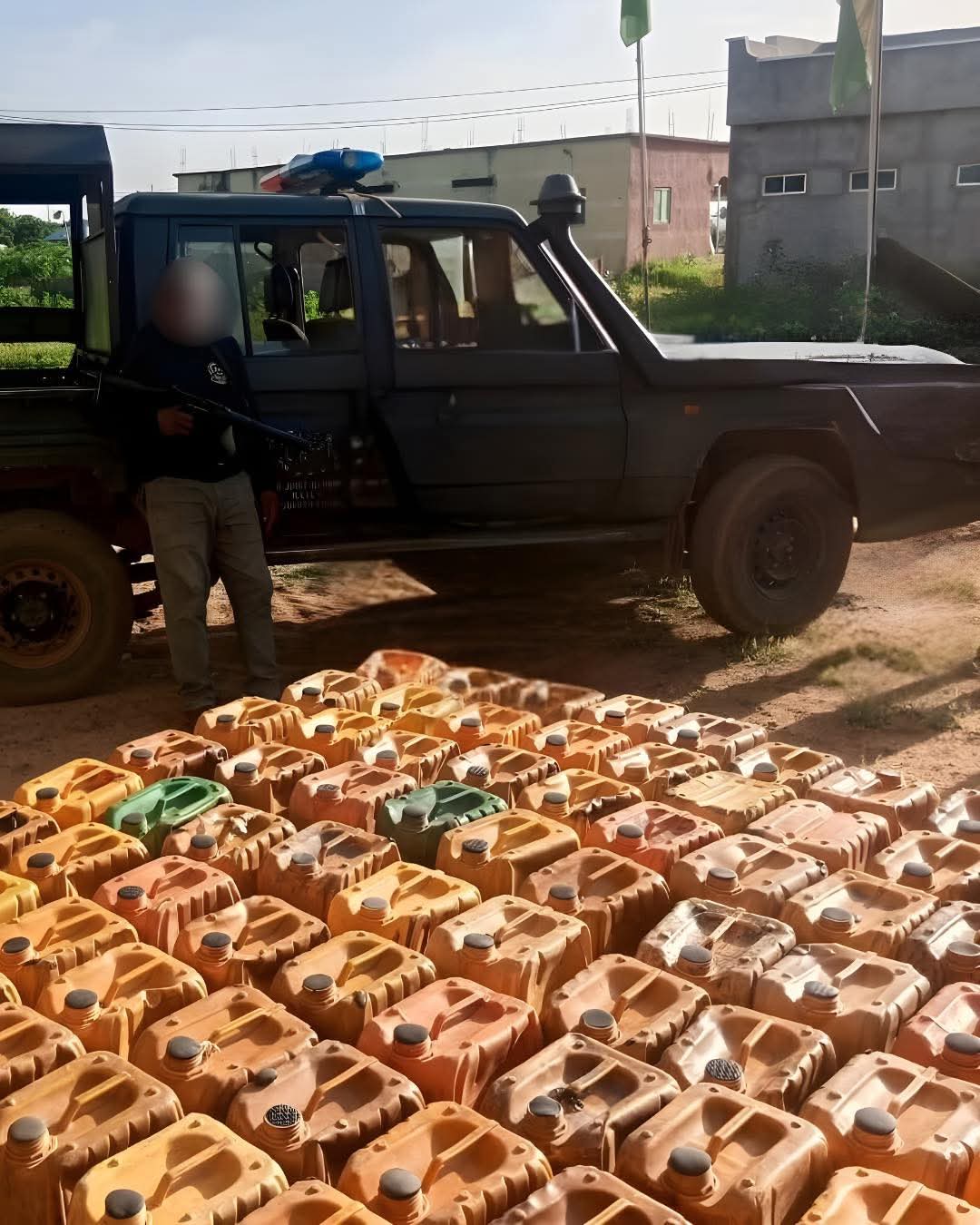 Police intercept over 100 jerrycans of petrol being illegally smuggled into Niger Republic