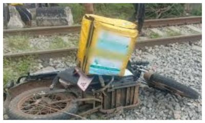 Train crushes dispatch rider to death at Lagos railway crossing