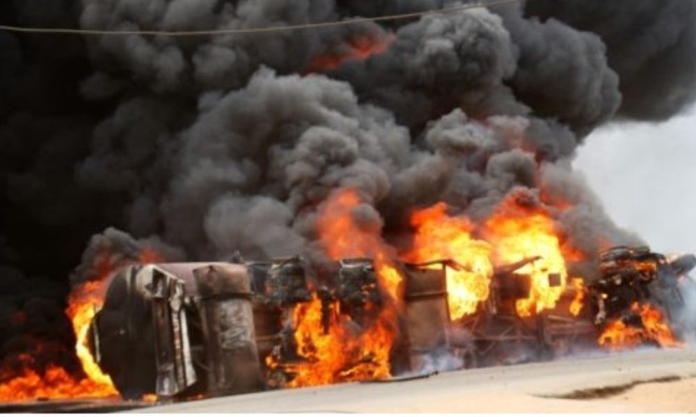 Petrol tanker explosion kills one, razes six shops in Anambra