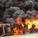 Petrol tanker explosion kills one, razes six shops in Anambra
