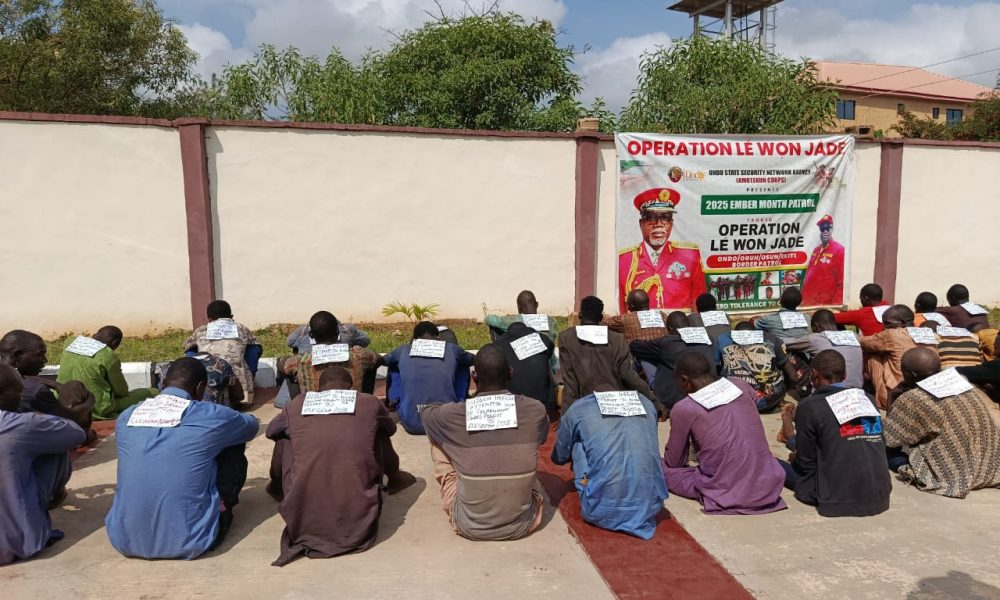 Amotekun arrests 39 suspects fleeing US airstrikes